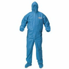 Kimberly-Clark 45092 Kleenguard* A60 Hooded And Booted Coveralls With Elastic Wrists, Blue, Medium
