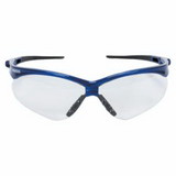 KleenGuard 47384 V30 Nemesis™ Safety Glasses, Clear, Polycarbonate Lens, Anti-Fog, Metallic Blue Frame/Black Temples, Nylon