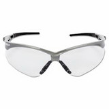 KleenGuard 47388 V30 Nemesis™ Safety Glasses, Clear, Polycarbonate Lens, Anti-Fog, Silver Frame/Black Temples, Nylon