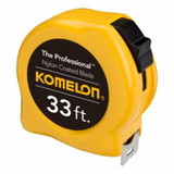 Komelon USA 4933 Professional Series Power Tape, 1 in W x 33 ft L, SAE, Nylon Coated Yellow Blade, Hi-Viz Orange/Black Case