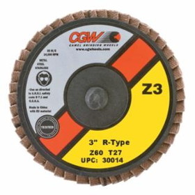 Cgw Abrasives 421-30014 3"Roloc-Type T27 Zir Reg60 Grit Flap Disc