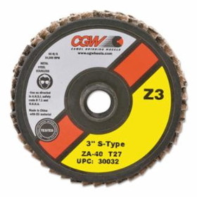 Cgw Abrasives 421-30032 3" S-Type T27 Zirconia Regular 40 Grit Flap Disc