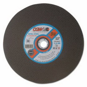 Cgw Abrasives 35582 Type 1 Cut-Off Wheel, Stationary Saw, 14 In Dia, 1/8 In Thick, 1 In Arbor, 24 Grit