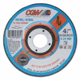 Cgw Abrasives 421-35613 4-1/2X1/8X5/8-11 A24-R-Bf Steel T27 Dp Ct Whl