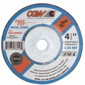 Cgw Abrasives 421-36255 4 1/2 X 1/4 X 7/8 A24-R-Bf Steel T27