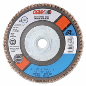 Cgw Abrasives 421-39412 4-1/2"X5/8-11 T27 A Cubed Reg 40 Grit Flap Disc