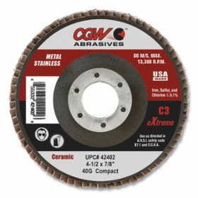 Cgw Abrasives 421-42402 4 1/2" Flap Disc C3-40 7/8 Arbor