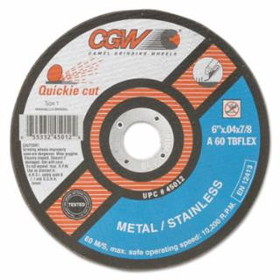 Cgw Abrasives 421-45011 5"X.040X7/8" T1 A60-Tb-Flex Quickie C.O. Whl