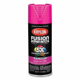 Krylon K02708007 Fusion All-in-One&#153; Paints + Primers, 12 oz, Aerosol Can, Gloss Hot Pink