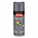 KRYLON INDUSTRIAL K05539007 COLORmaxx™ Paint + Primer Spray Paint, 12 oz, Smoke Gray, Gloss