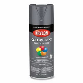 KRYLON INDUSTRIAL K05539007 COLORmaxx&#153; Paint + Primer Spray Paint, 12 oz, Smoke Gray, Gloss