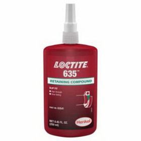 Loctite 442-135517 635 Retaining Compound, High Strength/Slow Cure, 250 Ml Bottle, Green, 4,000 Psi