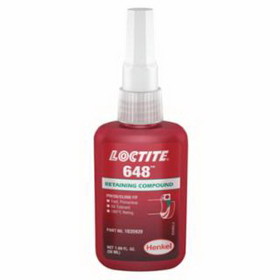 Loctite 442-1835920 648 High Strength Rapid Cure Retaining Compound, 50 Ml Bottle, Green, 3,900 Psi