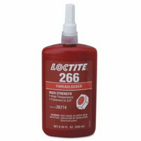 Loctite 442-232331 266 Threadlockers,High Strength/High Temperature,250 Ml,3/4 In Thread,Red-Orange