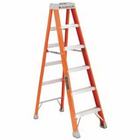 Louisville Ladder 443-FS1506 Fs1500 Series Fiberglass Step Ladder, 6 Ft X 21-7/8 In, 300 Lb Capacity