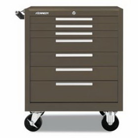 Kennedy 297XB Industrial Series Roller Cabinet, 29 X 20 X 35 In, 7 Drawers, Brown, W/Slide