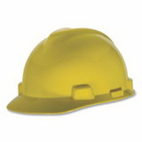 MSA 10004692 V-Gard® Protective Cap, 4-Point Swing Fas-Trac® III Suspension, Non-Slotted, Yellow