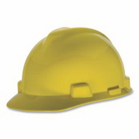 MSA 10004692 V-Gard&#174; Protective Cap, 4-Point Swing Fas-Trac&#174; III Suspension, Non-Slotted, Yellow