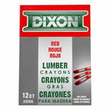 Dixon Ticonderoga 52000 Lumber Crayon, 1/2 in dia X 4-1/2 in L, Red