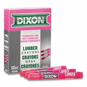 Dixon Ticonderoga 464-52600 526 Fluorescent Pink Lumber Crayon