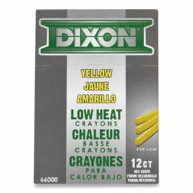 Dixon Ticonderoga 464-66000 4-1/2"X1/2" Hex Shape Yellow Melt Marking Cra