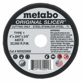 Metabo 55323 Slicer Cutting Wheel, 4 in Dia, .04 in Thick, A 60 TZ Grit, Alum. Oxide