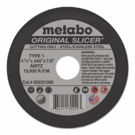 Metabo 469-655331000 4 1/2" X 7/8 T1 Slicer Wheel A60Tz