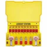 Master Lock 470-1483BP1106 Safety Series Lockout Stations With Key Registration Card, 22In, Anod. Alum 1-Lk