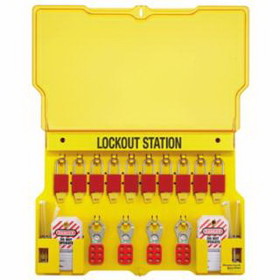 Master Lock 470-1483BP1106 Safety Series Lockout Stations With Key Registration Card, 22In, Anod. Alum 1-Lk