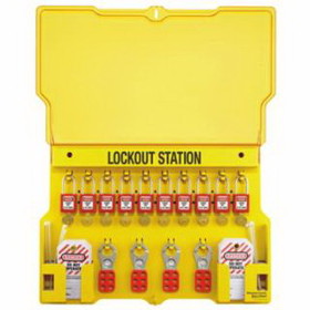 Master Lock 470-1483BP410 Safety Series Lockout Stations With Key Registration Card, 22In, Zenex 10-Lock