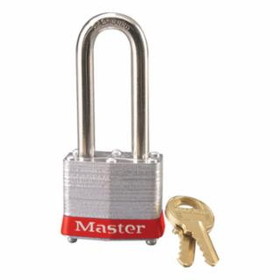 Master Lock 470-3LHRED Red Safety Lockout Padlock W/2" Shackle