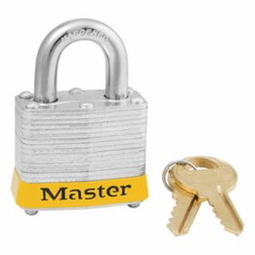 Master Lock 470-3YLW 4 Pin Tumbler Padlockw/Yellow Bu