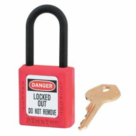 Master Lock 470-406RED Red Safety Dielectric Padlock; Zenex Body; Plast