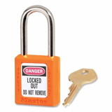Master Lock 470-410ORJ Orange Plastic Safety Padlock  Keyed Differently
