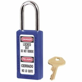 Master Lock 470-411BLU 6 Pin Tumbler Padlock Keyed Diff. Safety Lock