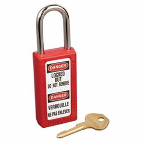 Master Lock 470-411RED 6 Pin Tumbler Padlock Keyed Diff. Safety Lock