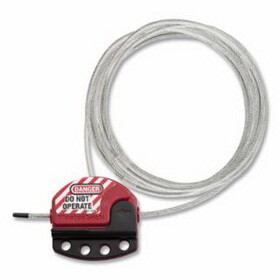 Master Lock S806CBL15 Adjustable Cable Lockout, 1.09 in W, 15 ft L, Red