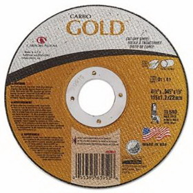 CARBORUNDUM 05539563952 Carbo&#153; GoldCut&#153; Reinforced Aluminum Oxide Abrasive, 4-1/2 in dia, 0.045 in Thick, 7/8 in Arbor, 60 Grit