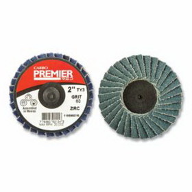 CARBORUNDUM 77696090124 Premier Red Mini Quick-Change Flap Discs, 2 in, Type 3, Zirconia Alumina, 60 Grit