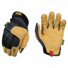Mechanix Wear PP4X-75-010 Material4X&#174; Padded Palm Glove, Synthetic Leather, Black/Tan, Large