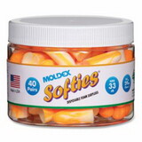 MOLDEX 6683 Earplug Canister, Softies®, Foam, Orange/White with Swirls/Streaks, Disposable