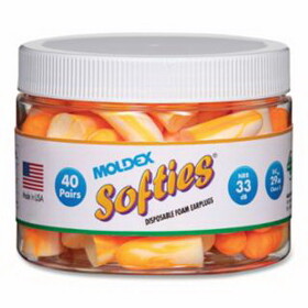 MOLDEX 6683 Earplug Canister, Softies&#174;, Foam, Orange/White with Swirls/Streaks, Disposable