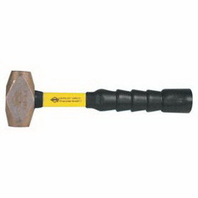 Nupla 30-040 Classic Nuplaglas Non-Sparking Brass Hammer, 4 Lb Head, 12 In Fiberglass Handle, Super Grip
