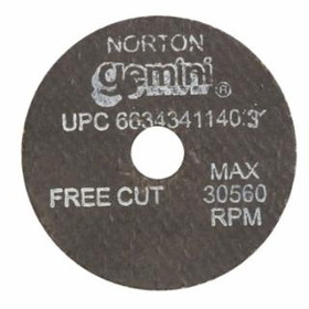 Norton 547-66243411403 2"X1/8"X3/8" Gemini Freecut Cut-Off Whe