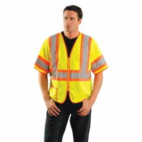 Occunomix  Class 3 Mesh Vests with Silver Reflective Tape, Hi-Viz Yellow