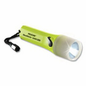 Pelican 024100-0101-247 2410Pl Stealthlite Flashlight, 4 Aa, 183 Lumens, Hi-Vis Yellow, Glow-In-The-Dark Shroud