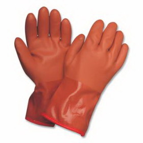 Honeywell 460-XL 460 PowerCoat PVC Double-Dipped Chemical Resistant Gloves, Acrylic/Wool Thermal Fleece Liner, XL, Orange