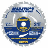 Irwin 24030 Marathon® Portable Corded Circular Saw Blade, 7-1/4 in dia, 24 Teeth, Bulk