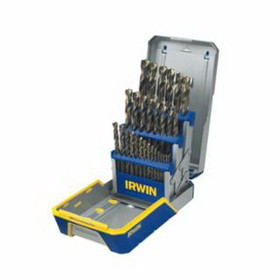 Irwin 585-3018006B Turbomax 3/8 In Reduced Shank Hss Drill Bit Sets, 1/16 In - 1/2 In Cut Dia.