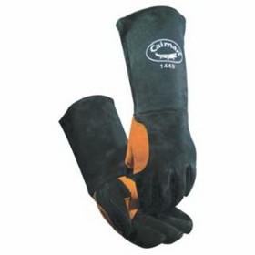 Caiman 1449 Heatflect Welding Gloves, Cow Split Leather, One Size, Black/Orange
